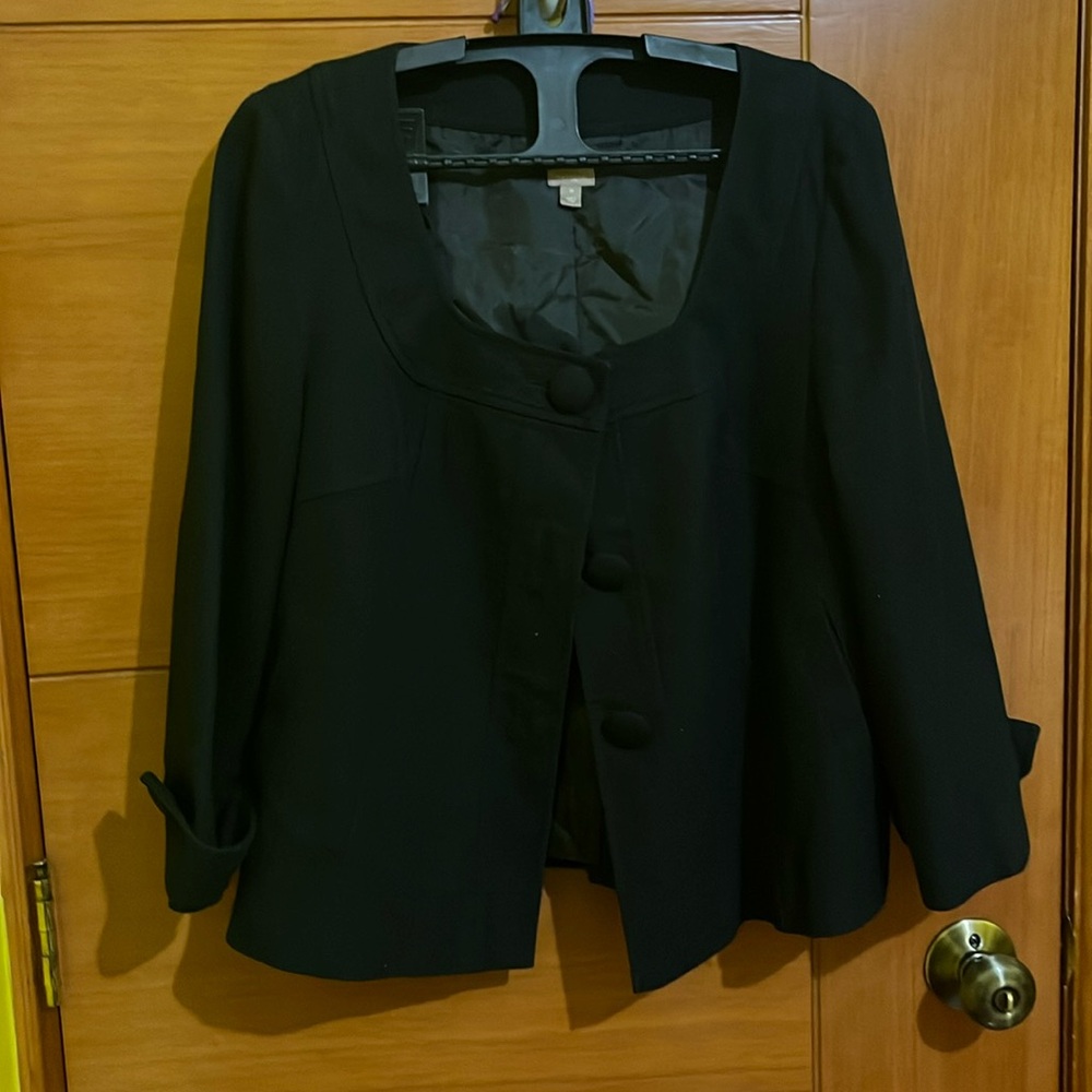 Halogen 3/4 sleeve blazer square neck